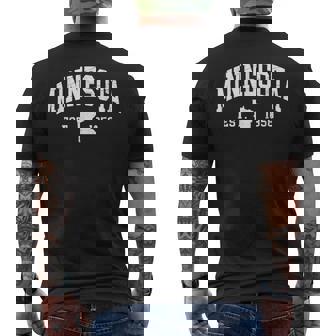 Minnesota Est 1858 Distressed Worn Classic Men's T-shirt Back Print - Seseable