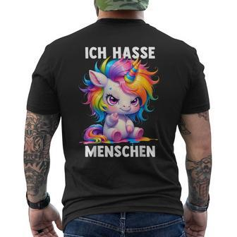 Misantroph Ich Hasse Menschen T-Shirt mit Rückendruck - Geschenkecke