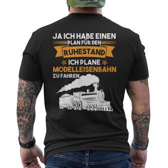 Modellbahn Plan Für Den Ruhestand Model Railway T-Shirt mit Rückendruck - Geschenkecke