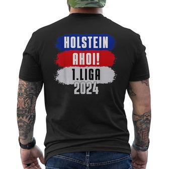 Moin 1Liga 2024 Holstein Ahoi Aufstieg Kiel Fan T-Shirt mit Rückendruck - Geschenkecke