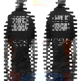 Monday Blues Bad Day No Wifi Low Battery Phone Loading Men's Back Print T-Shirt - Monsterry