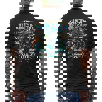 Monster Truck Vintage Dad Of The Birthday Boy Monster Truck Men's T-shirt Back Print - Monsterry