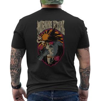 Morgenritual Zauberer Kaffeeliebhaber Mystische Hexe T-Shirt mit Rückendruck - Geschenkecke