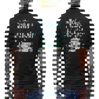 Mother Of Bride Teal Bouquet Shirt Matching Wedding Party Men's Back Print T-Shirt - Monsterry