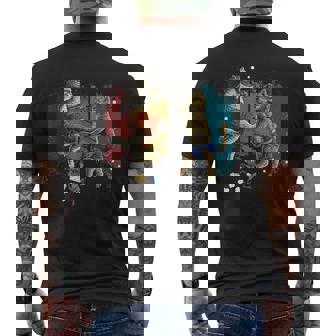 Muay Thai Martial Arts Cats With Mouse Running And Cheese Men's T-shirt Back Print - Monsterry