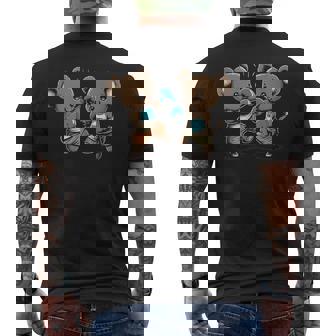 Muay Thai Mice Cute Thai Boxing Animals Men's T-shirt Back Print - Monsterry