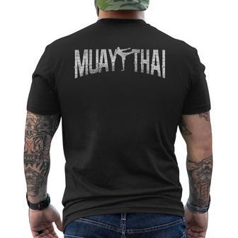 Muay Thaiintage Retro Fighter Fighter Lettering T-Shirt mit Rückendruck - Geschenkecke