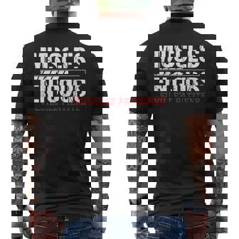 Muscles En Courseuillez Patienter Hommes Fitness Muscle T-shirt imprimé au dos - Cadeauxyz