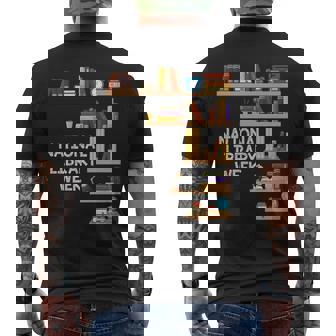 National Library Week Book Reading Library Day Librarian Men's T-shirt Back Print - Monsterry