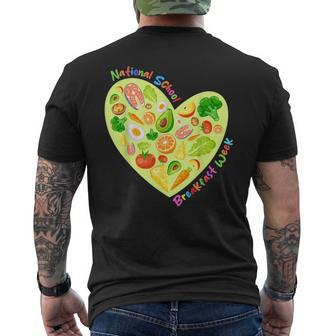 National School Breakfast Week Healthy Food Lovers Men's Back Print T-Shirt - Monsterry