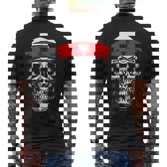 Nazionalitá Paese Skull Bandiera Teschio Albania T-shirt da uomo con stampa posteriore - Novitaregali