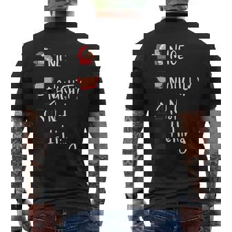 Nice Naughty Not Telling Fun Christmas Checklist Xmas Santa Men's Back Print T-Shirt - Monsterry