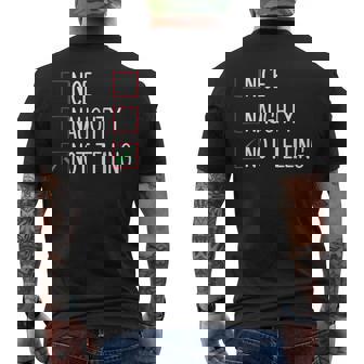 Nice Naughty Not Telling Holiday Christmas List Santa Tank Top Men's Back Print T-Shirt - Monsterry