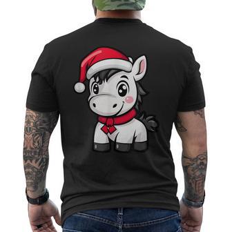 Niedlicher Weihnachtspferd-Comic T-Shirt mit Rückendruck - Geschenkecke