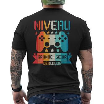 Niveau Grande Soeur Déboqué Geek Annonce Grossesse Cadeau T-shirt imprimé au dos - Cadeauxyz