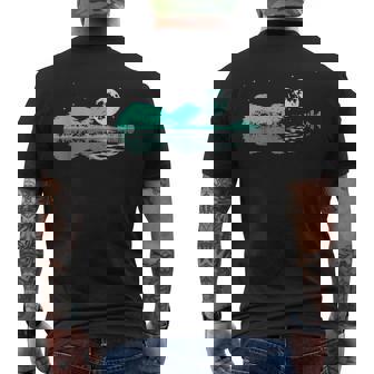 Noche Lago Guitarra Eléctrica Reflejos Amante De La Guitarra Camiseta Hombre Estampado Espalda - Regaloses