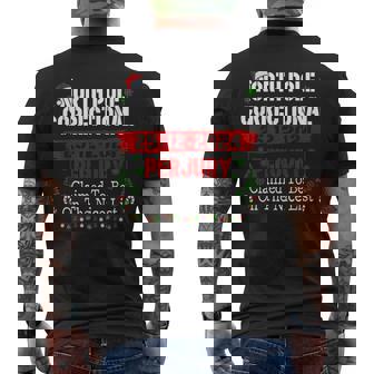 North Pole Correctional Perjury Claimed To Be The Nice List Men's T-shirt Back Print - Thegiftio