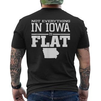 Not Everything In Iowa Is Flat Sarcasm Iowa Map Men's T-shirt Back Print - Monsterry