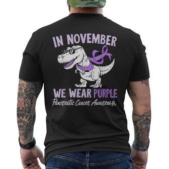 In November We Wear Purple Cure Pancreatic Cancer Awareness Men's T-shirt Back Print - Thegiftio UK