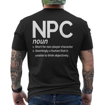Npc Short For Non-Player Character Non Playable Character Men's T-shirt Back Print - Monsterry