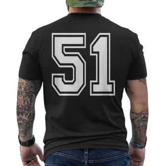 Number 51 Numbered Uniform Sports Jersey Team 51St Birthday Men's T-shirt Back Print - Monsterry DE