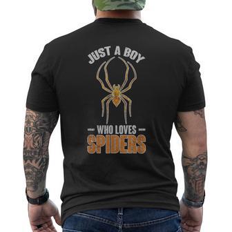 Nur Ein Junge Der Spinnen Liebt Arachnide Spider T-Shirt mit Rückendruck - Geschenkecke