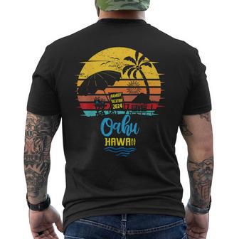 Oahu Hawaii 2024 Vacation Matching Family Vacation 2024 Men's T-shirt Back Print - Monsterry