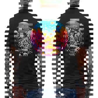 Ocean Reef Conservation Vibrant Coral Reef Marine Ocean Men's T-shirt Back Print - Monsterry