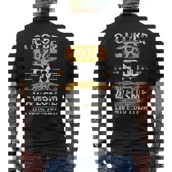 October 1974 50 Years Of Being Awesome Limited Edition Men's T-shirt Back Print - Thegiftio