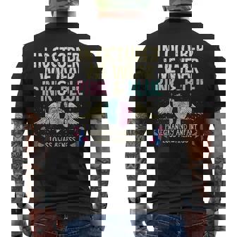 In October We Wear Pink And Blue Infant Loss Miscarriage Men's T-shirt Back Print - Monsterry