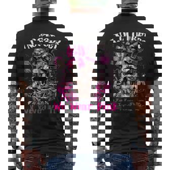In October We Wear Pink Sugar Skull Breast Cancer Halloween Men's T-shirt Back Print - Thegiftio