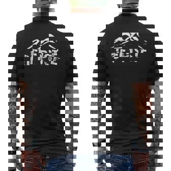Off Piste Snowboarding Skiing Winter Sports Men's Back Print T-Shirt - Monsterry