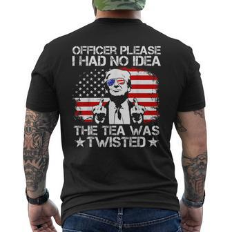 Officer Please I Had No Idea The Tea Twisted Usa Flag Trump Men's T-shirt Back Print - Monsterry CA