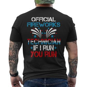 Official Fireworks Technician 4Th Of July Pyro-Technician Men's T-shirt Back Print - Monsterry CA