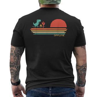 Offline Pixel Dinosaur Retrointage No Wifi T-Shirt mit Rückendruck - Geschenkecke