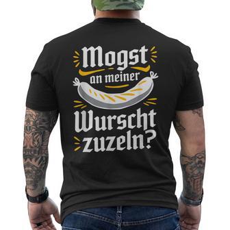 Oktoberfest Weisswurst Zuzeln T-Shirt mit Rückendruck - Geschenkecke