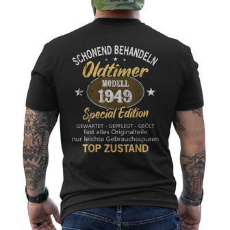 Oldtimer Baujahr 1949 Geborenintage 1949 Birthday T-Shirt mit Rückendruck - Geschenkecke