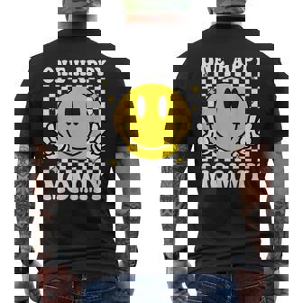 One Happy Dude Mommy Happy Face 1St Birthday Family Matching Men's T-shirt Back Print - Thegiftio UK