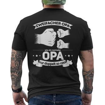 Opa Hoch 2 Grandchildren Grandchildren Grandpa T-Shirt mit Rückendruck - Geschenkecke