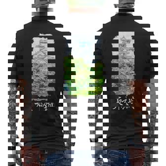 Osaka Castle Beautiful Trees & Pond Japanese Culture History Men's T-shirt Back Print - Monsterry