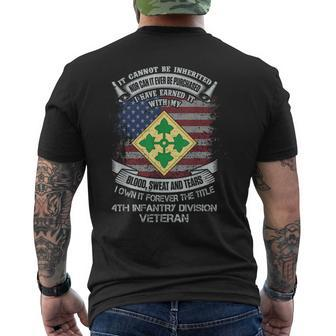Own Forever The Title 4Th Infantry Division Veteran Flag Usa Men's T-shirt Back Print - Monsterry