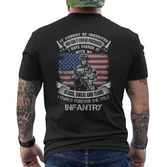 Own Forever The Title Infantry Us Army Veteran Military Men's T-shirt Back Print - Monsterry AU