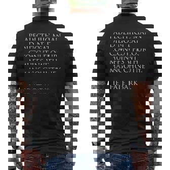 Paleo Shirt Sarcastic Paleolithic Man Ate Bark Men's Back Print T-Shirt - Monsterry