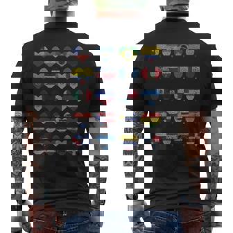 Hispanic Heritage Month Spanish Speaking Countries Heart Men's T-shirt Back Print - Monsterry