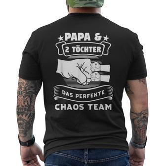 Papa & 2 Töchter Chaosteam Papa 2 Töchter T-Shirt mit Rückendruck - Geschenkecke