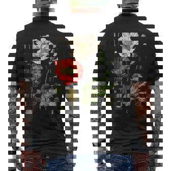 Papavero Rosso Fiore Papaveri Botanici Papavero Rosso T-shirt da uomo con stampa posteriore - Novitaregali