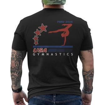 Paris 2024 Summer Games Team Usa Gymnastics America Sports Men's T-shirt Back Print - Monsterry