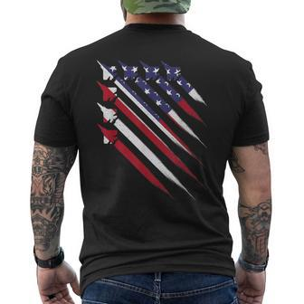 Patriotic 4Th Of July Jet Usa American Flag Boys Men's T-shirt Back Print - Monsterry DE