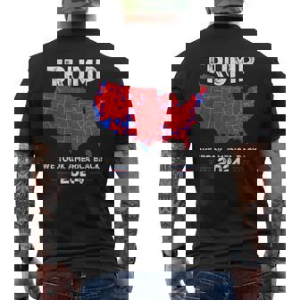 Patriotic Red And Blue Map Donald Trump We Won 2024 Trump Men's T-shirt Back Print | Seseable CA