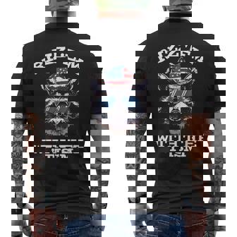 Patriotic Rizz Em With The Tism Raccoon Meme 4Th Of July Men's T-shirt Back Print - Thegiftio UK